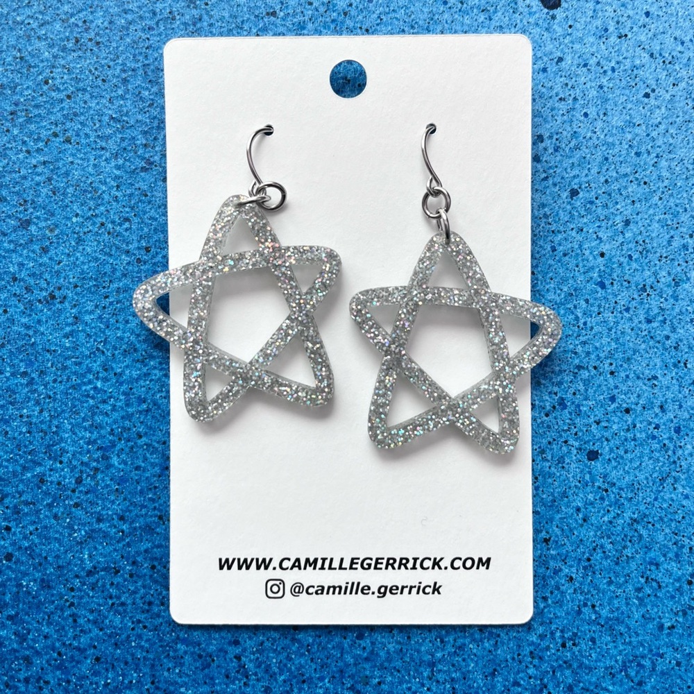 Laser cut acrylic earrings - handmade!